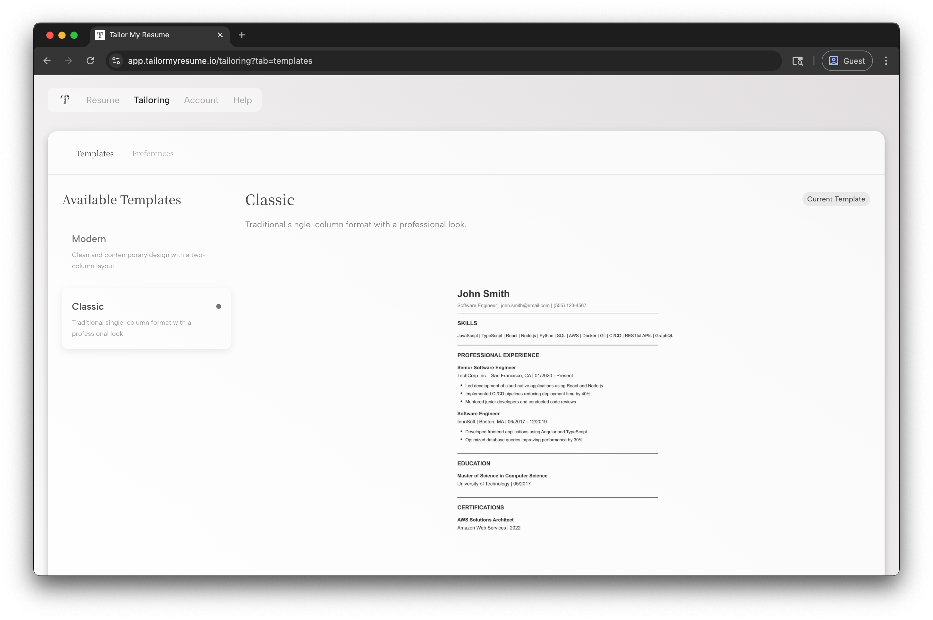Tailor My Resume screenshot 2