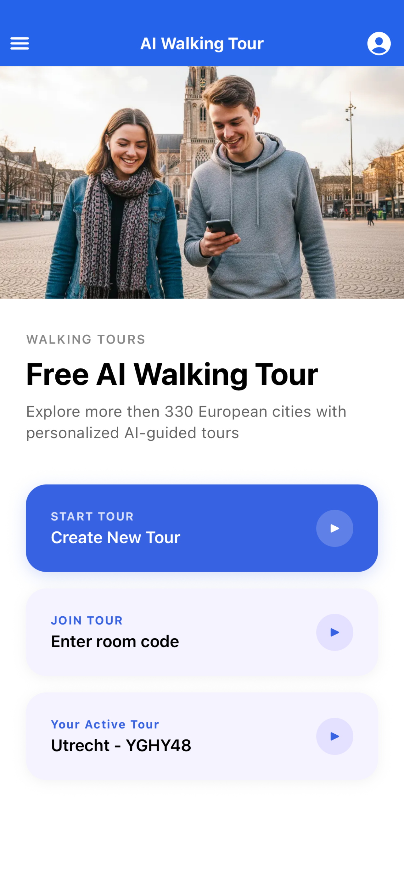 FreeAIWalkingTour.com | Mobile app screenshot 1