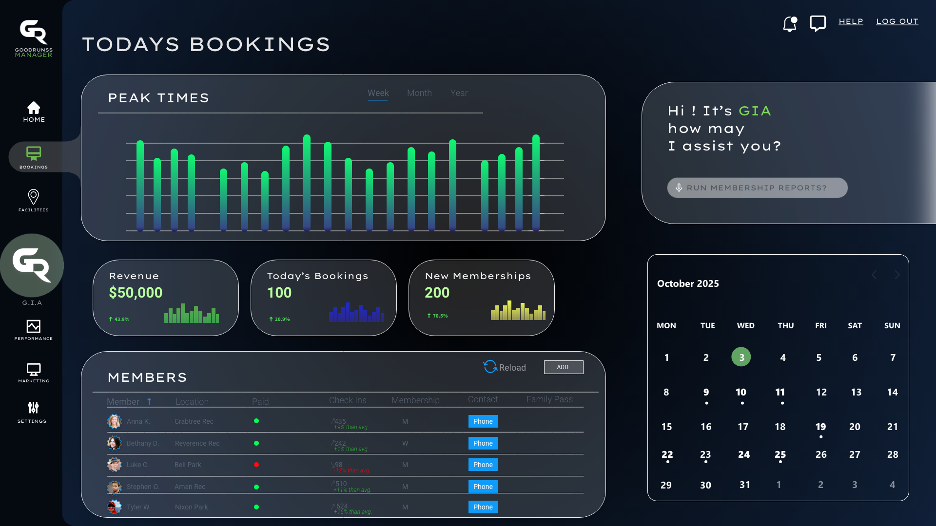 GoodRunss AI Trainer Dashboard screenshot 2