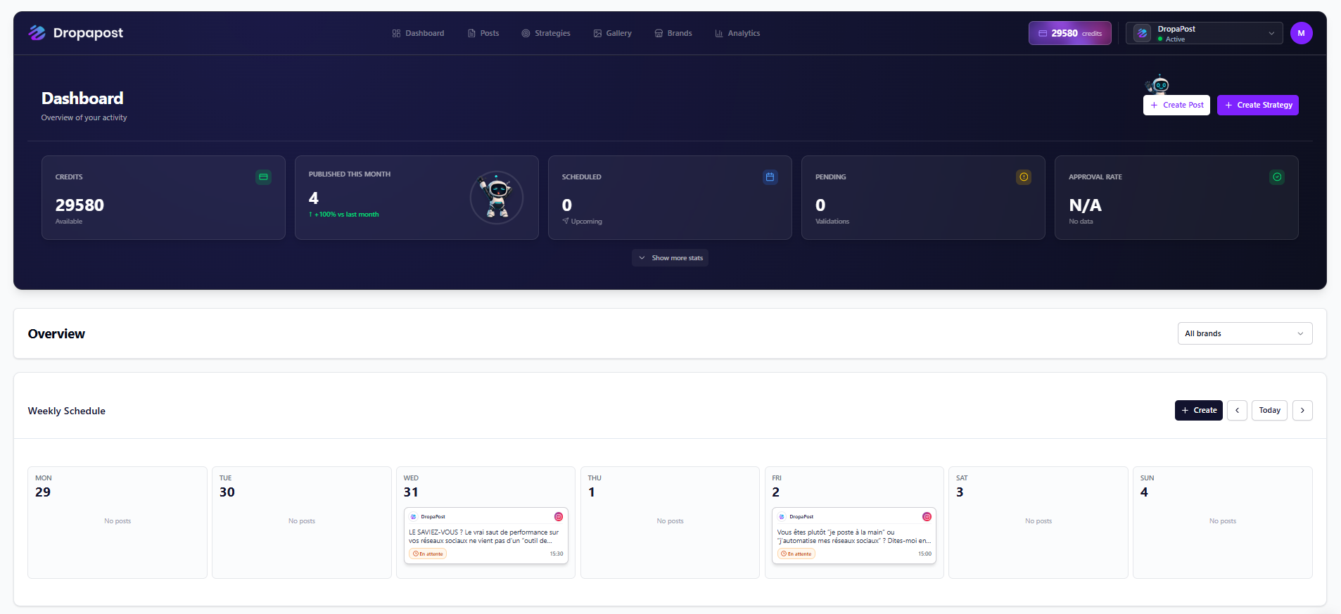 Dropapost — AI Social Media Manager screenshot 2