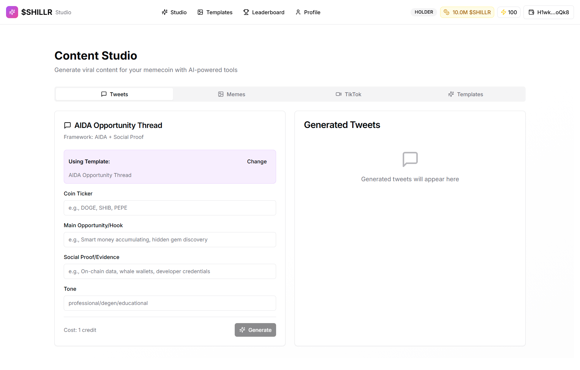 $SHILLR Studio screenshot 2
