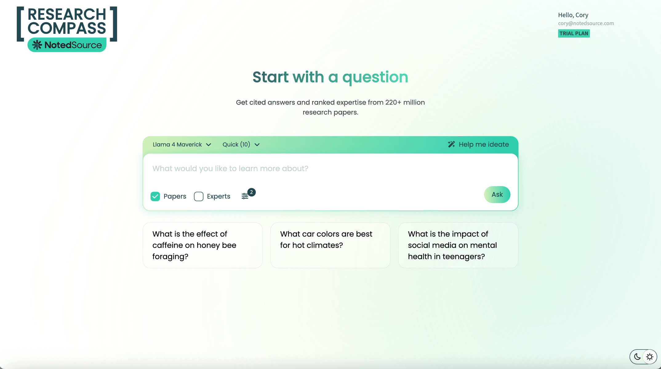 Research Compass screenshot 2