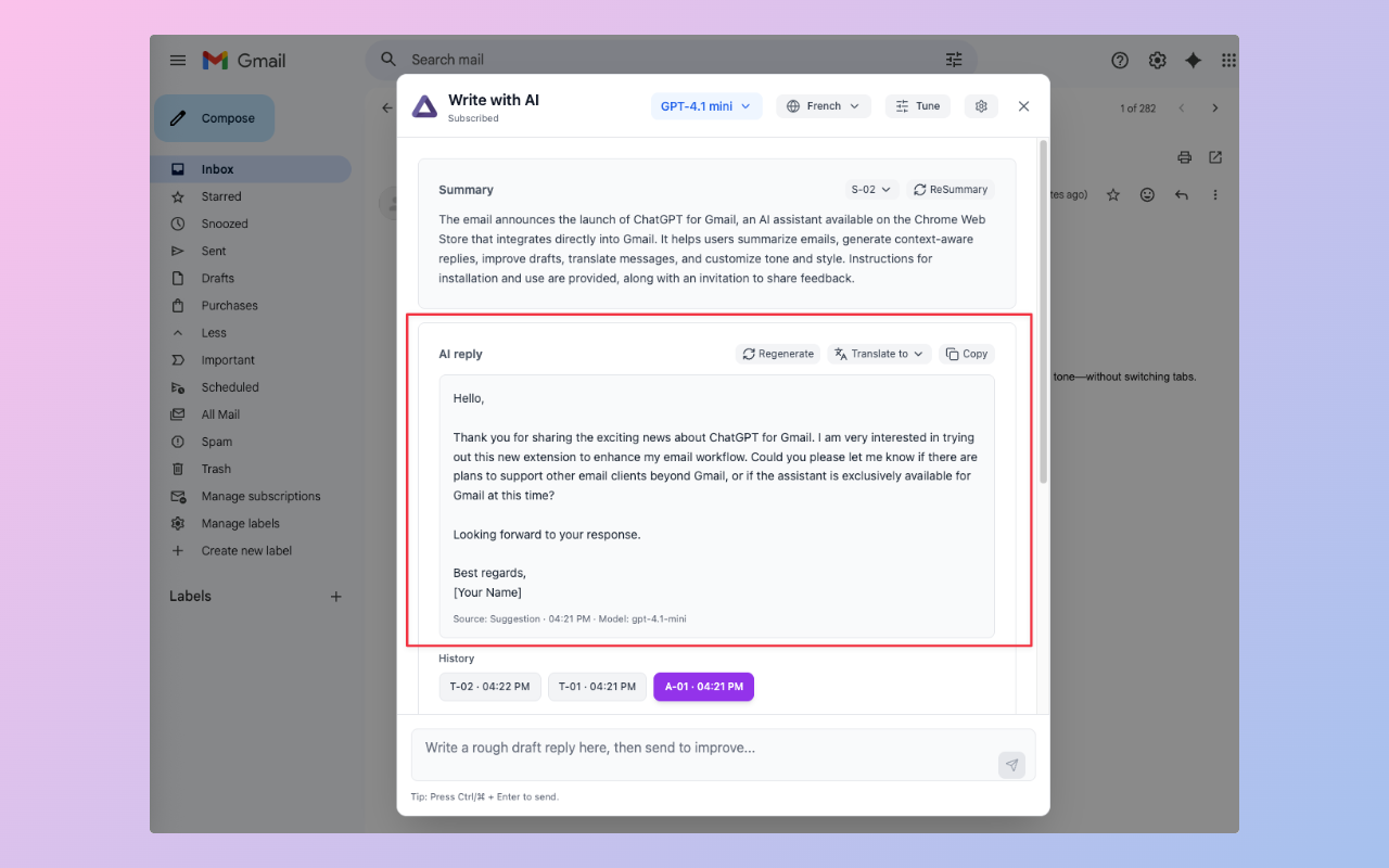 ChatGPT for Gmail — AI Email Assistant screenshot 4