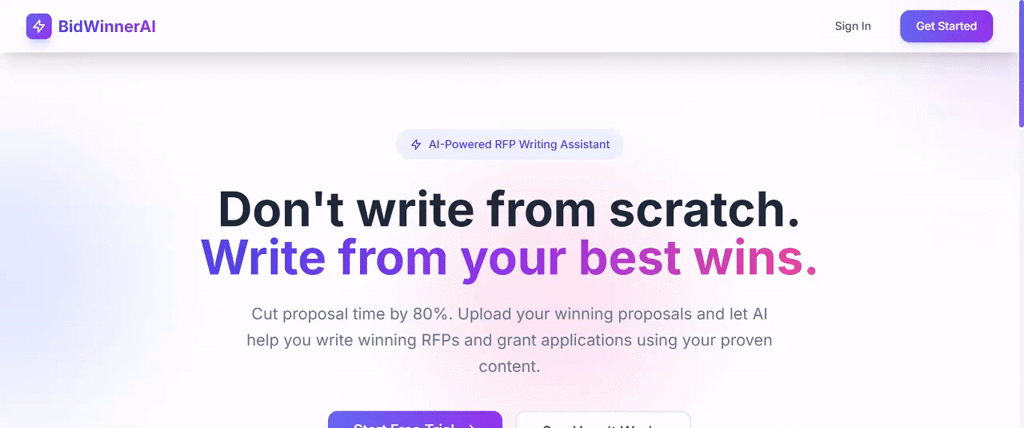 BidWinnerAI: Draining the RFP swamp screenshot 3