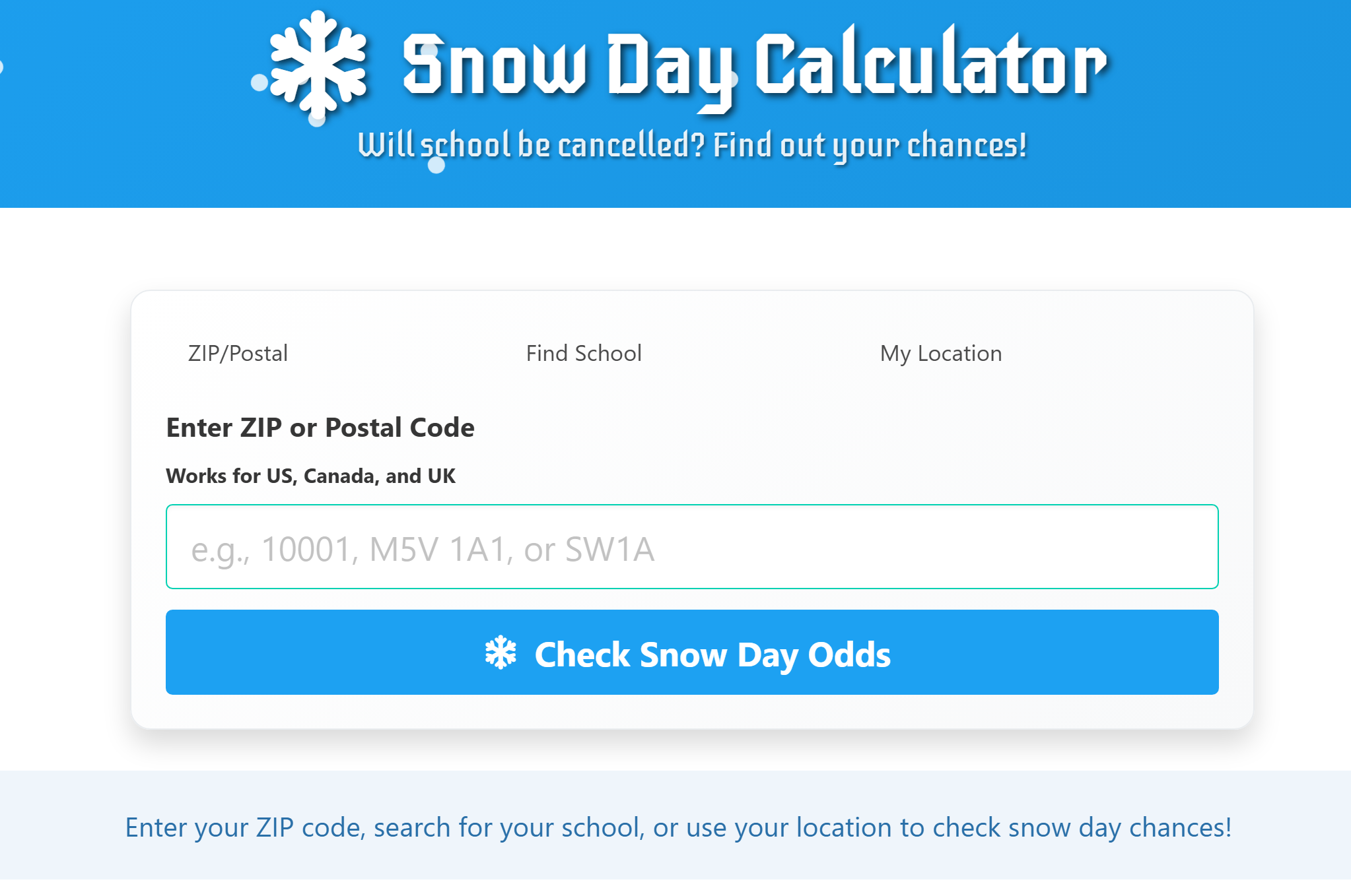 Snow Day Calculator screenshot 2