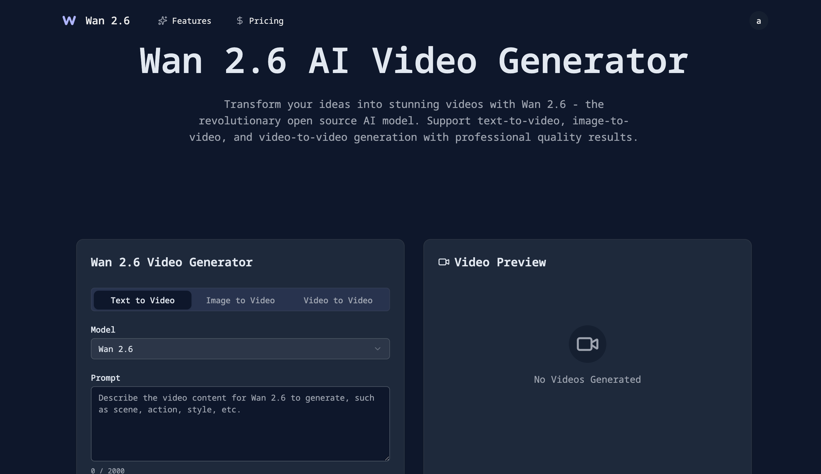 Wan 2.6 AI Video Generator screenshot 2