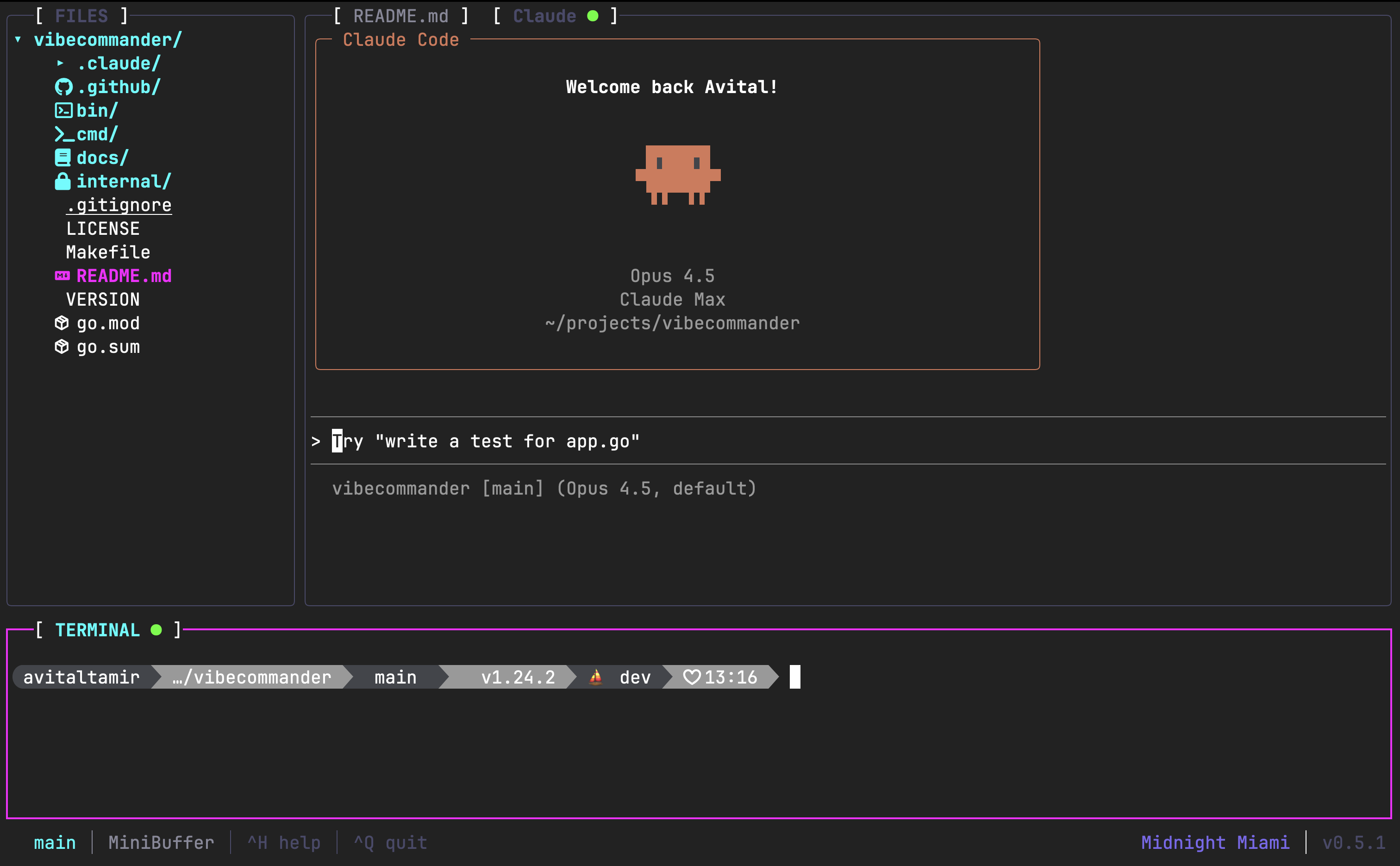 Vibe Commander screenshot 1