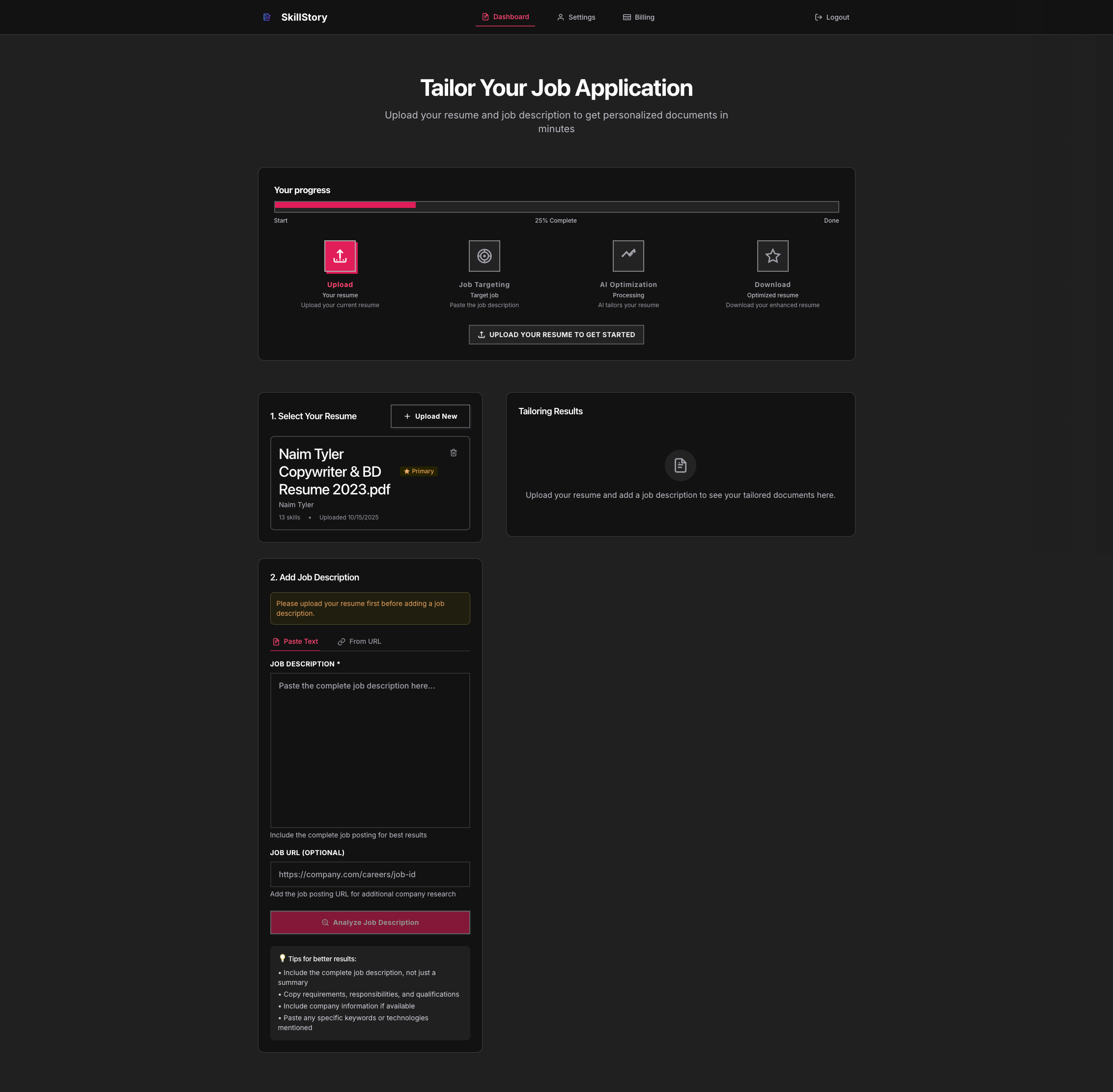 SkillStory - Job Hunter & Resume Builder screenshot 3