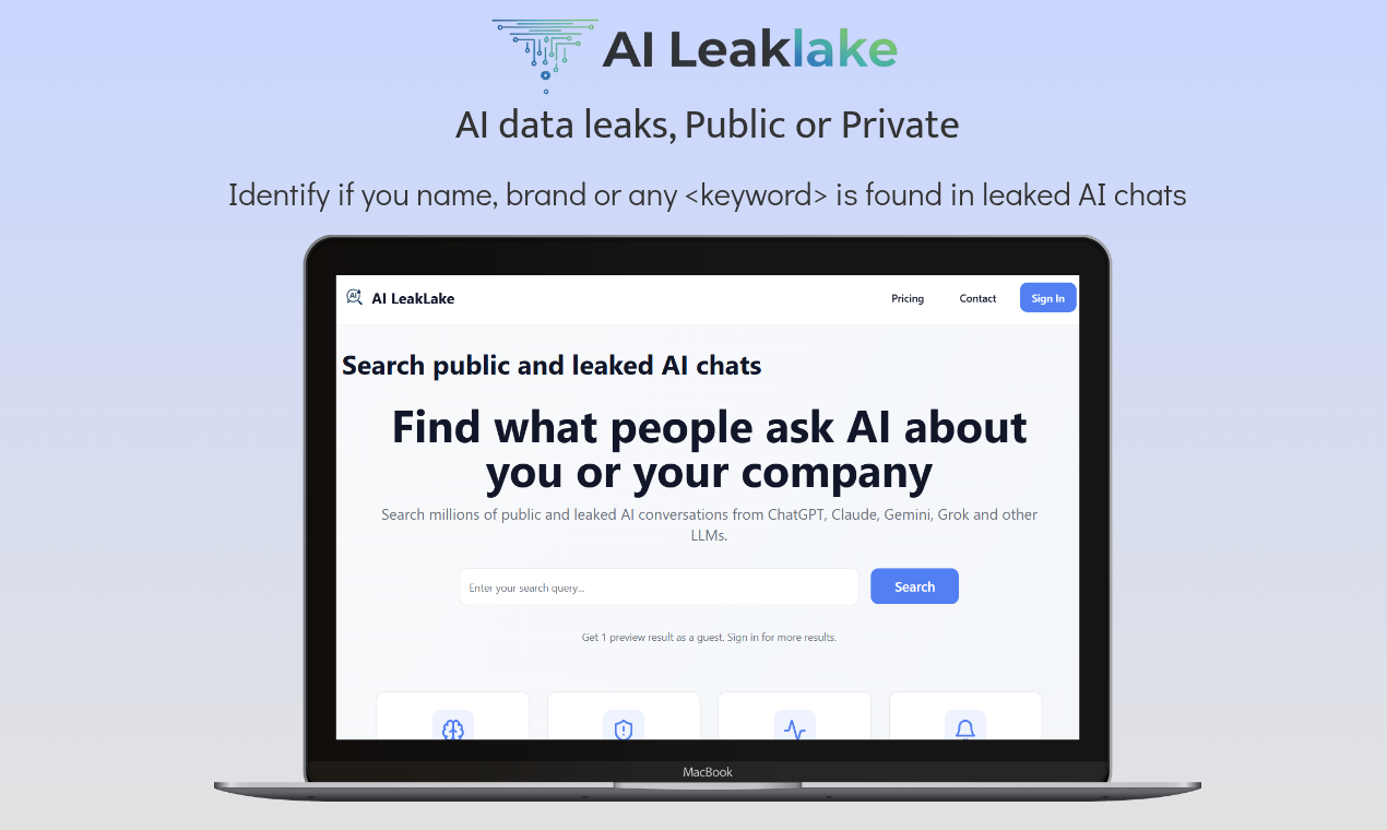 Identify AI data leaks,public or private screenshot 2