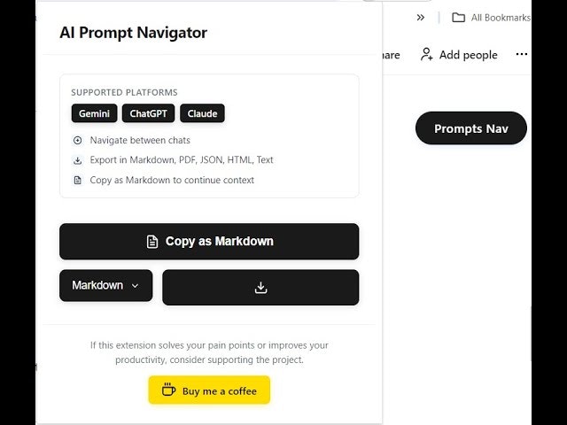 Chatgpt/gemini/claude chat export & Nav screenshot 1