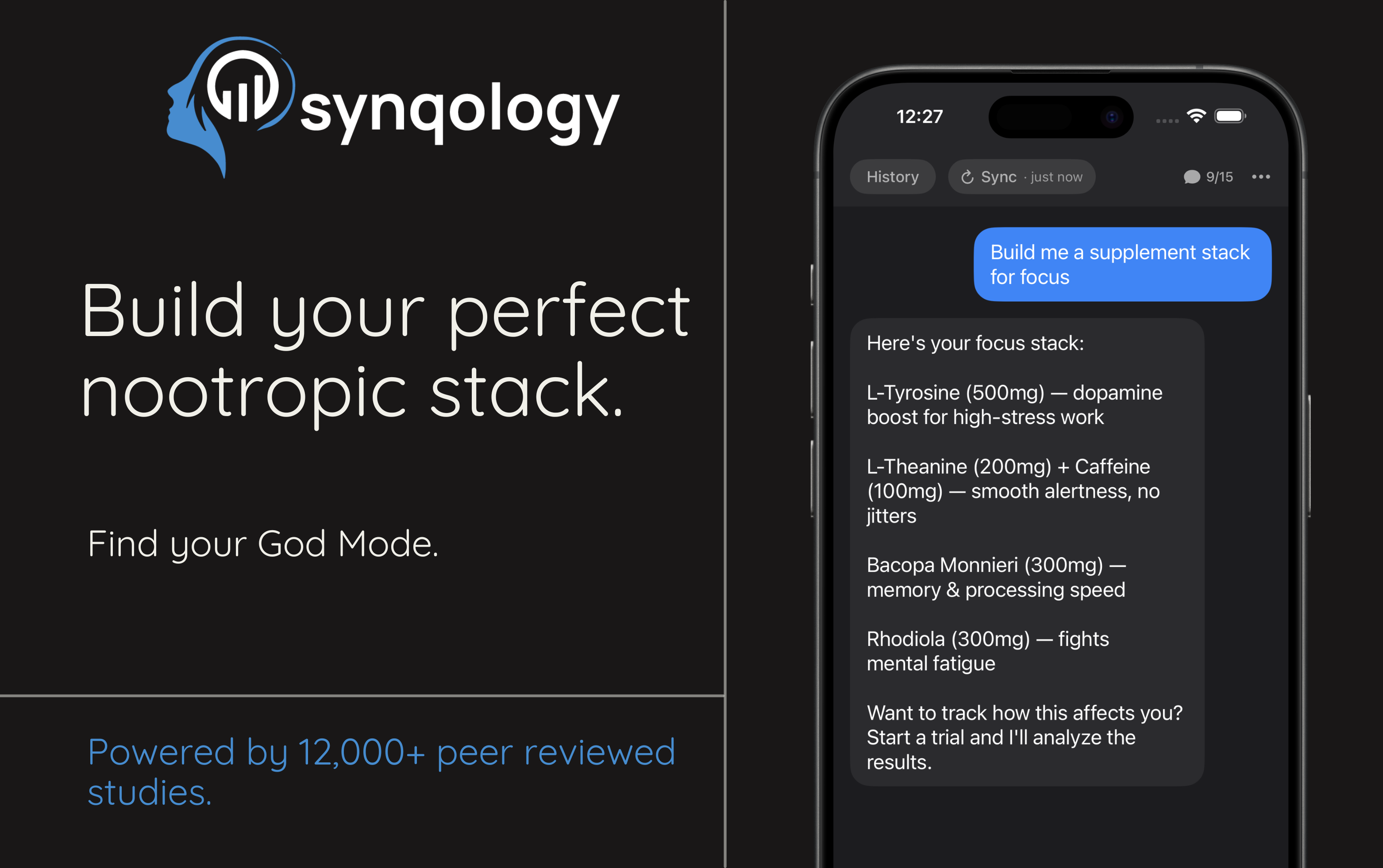 synqology: AI supplement, health tracker screenshot 2
