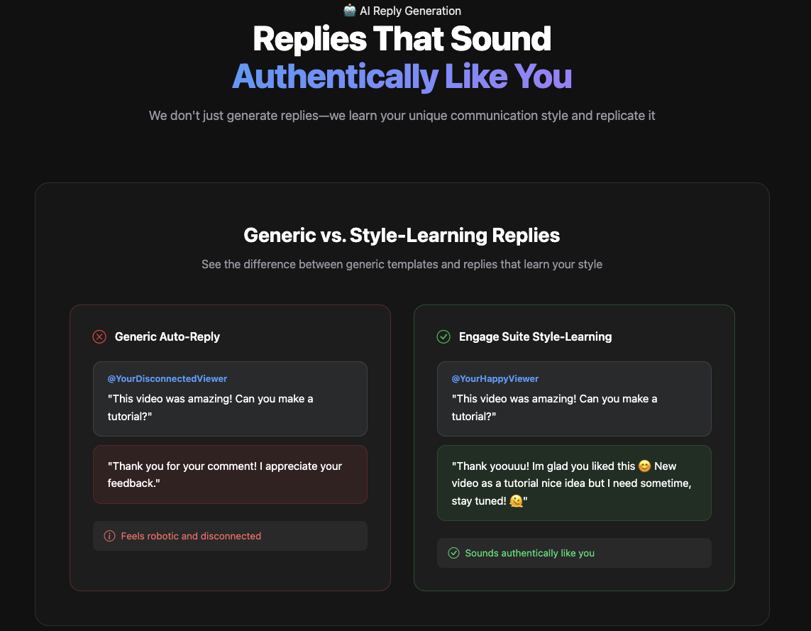 engage suite. screenshot 2