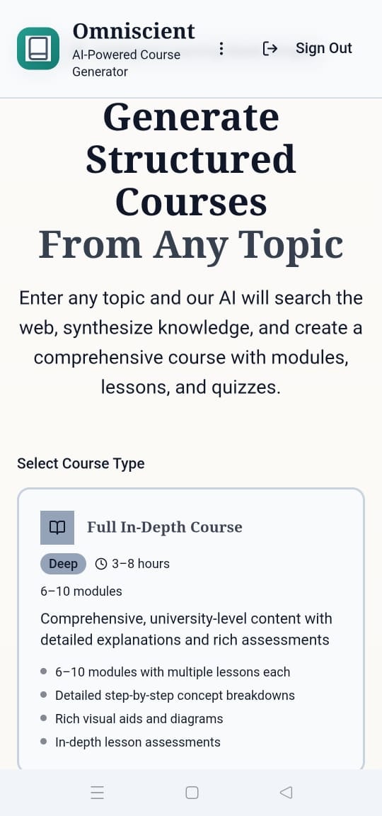 OmniscientAI learning screenshot 2