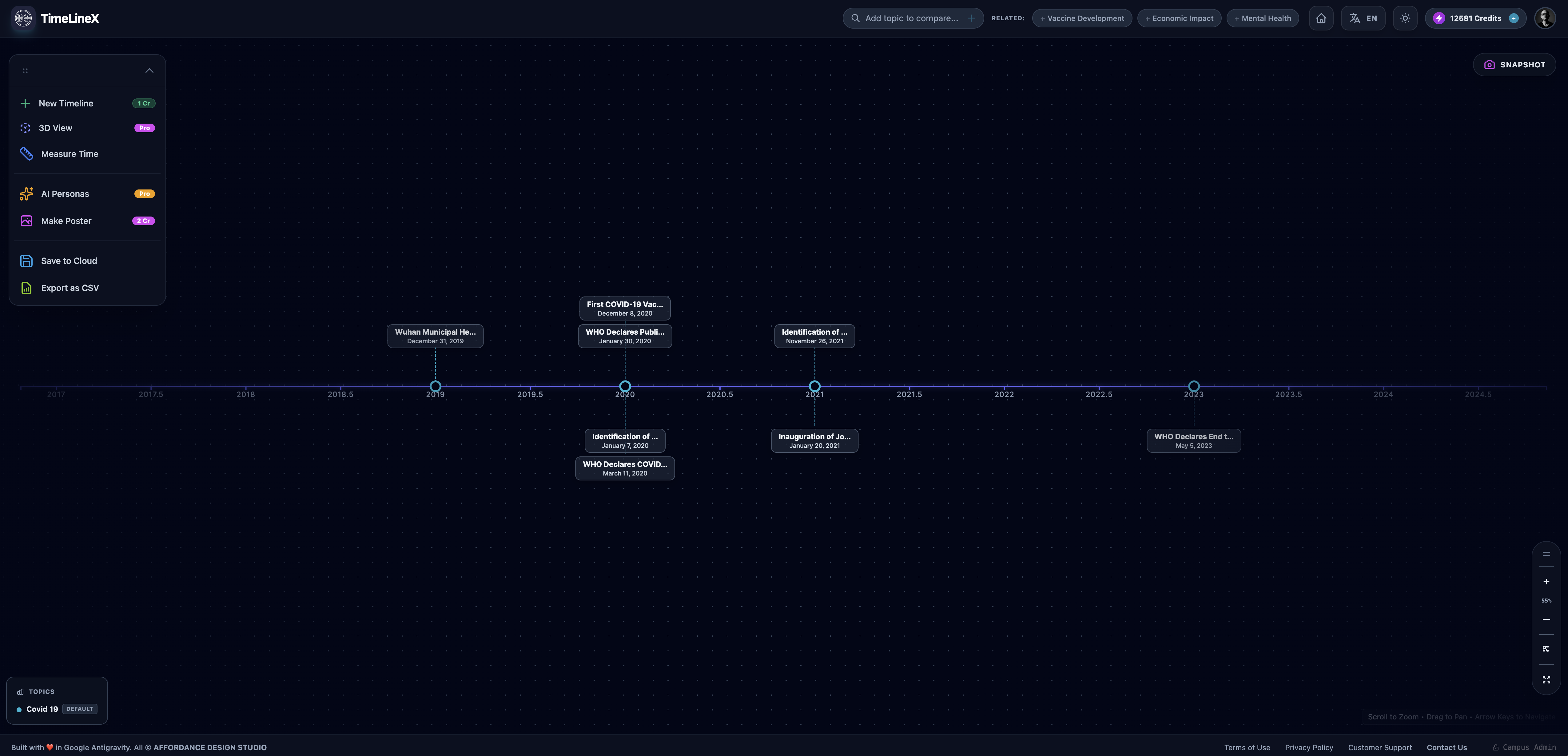 TimeLineX screenshot 2