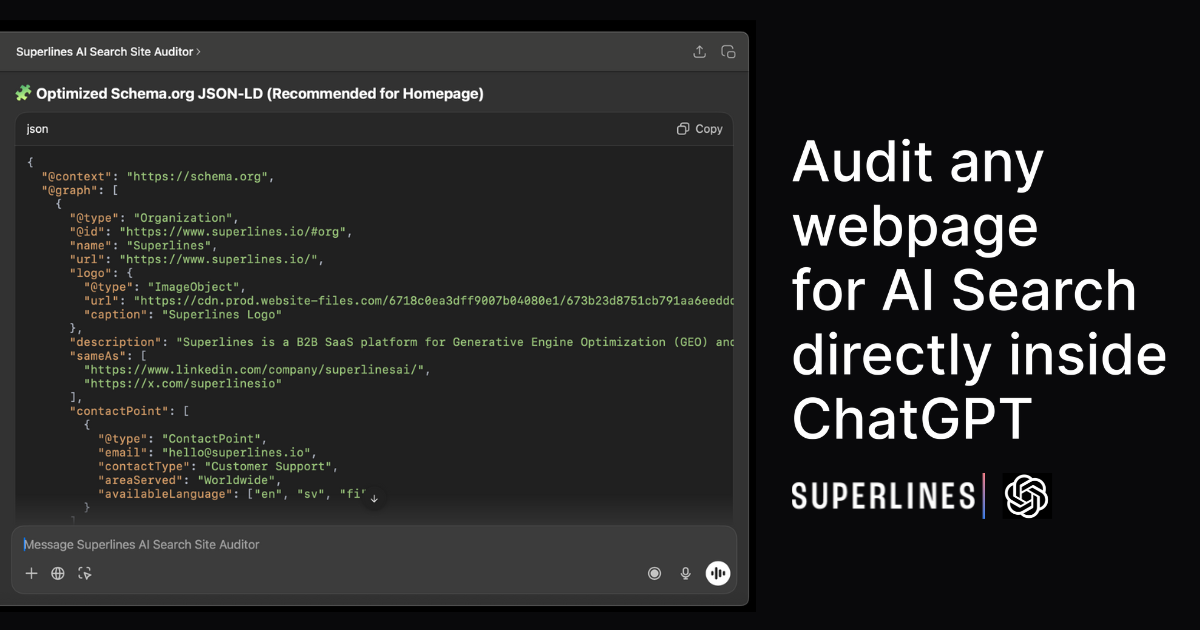 Superlines AI Search Auditor for ChatGPT screenshot 1