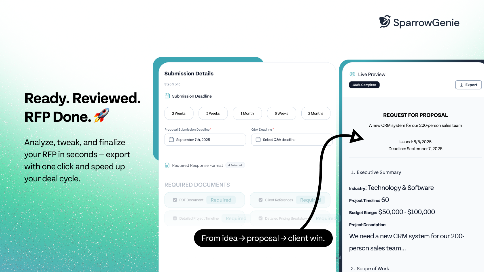 Free RFP Generator by SparrowGenie screenshot 4
