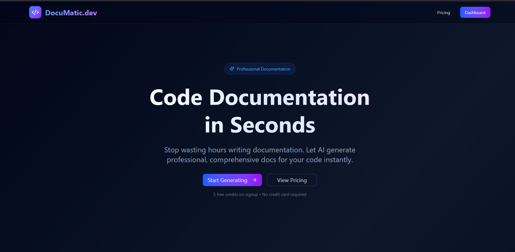 Documatic.dev screenshot 1