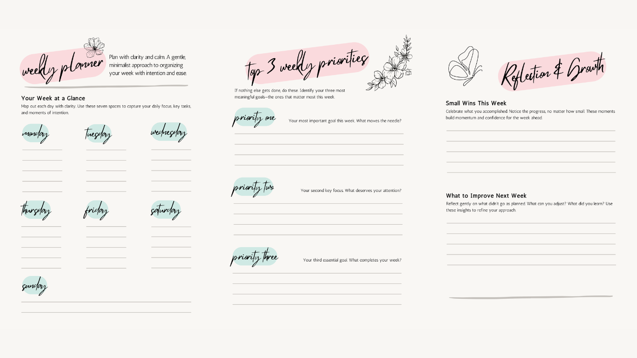 Soft Focus - Minimal Weekly Planner screenshot 1