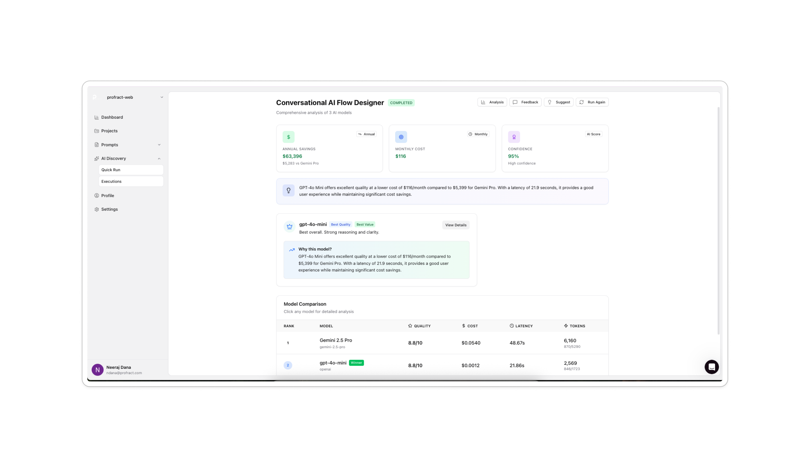 Profract Optimize AI costs in 5 minutes screenshot 7