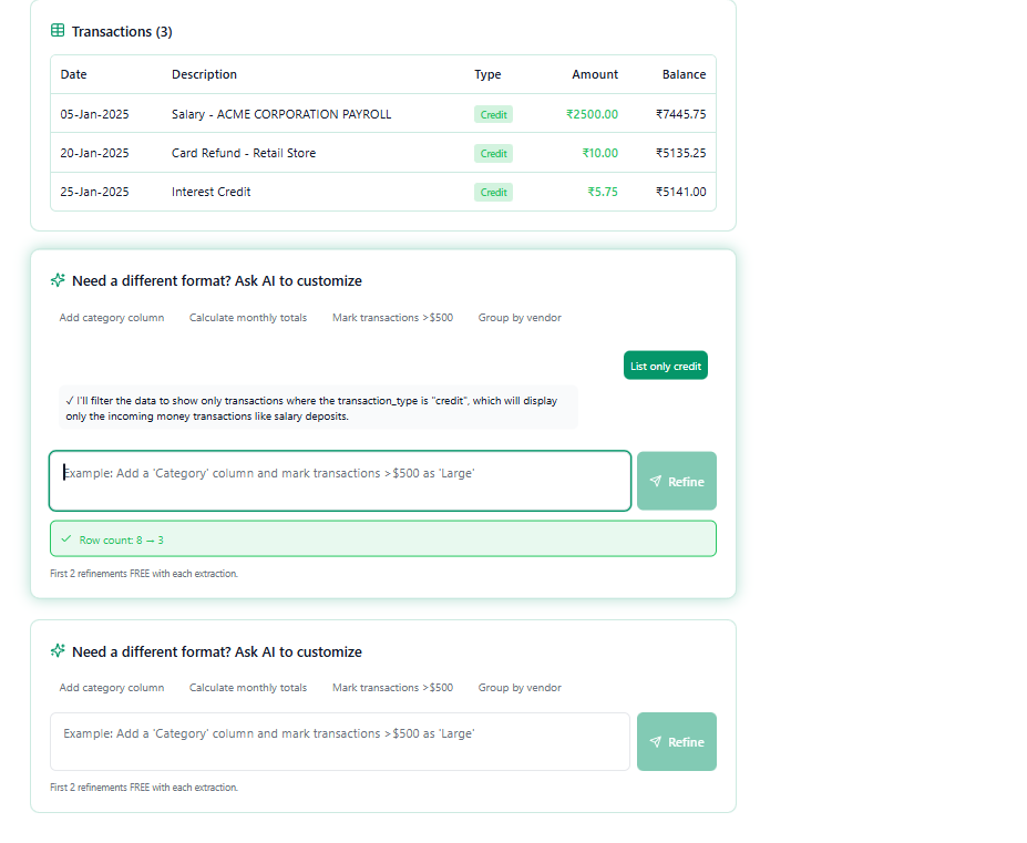 SriVSR – AI PDF to Excel Converter screenshot 5