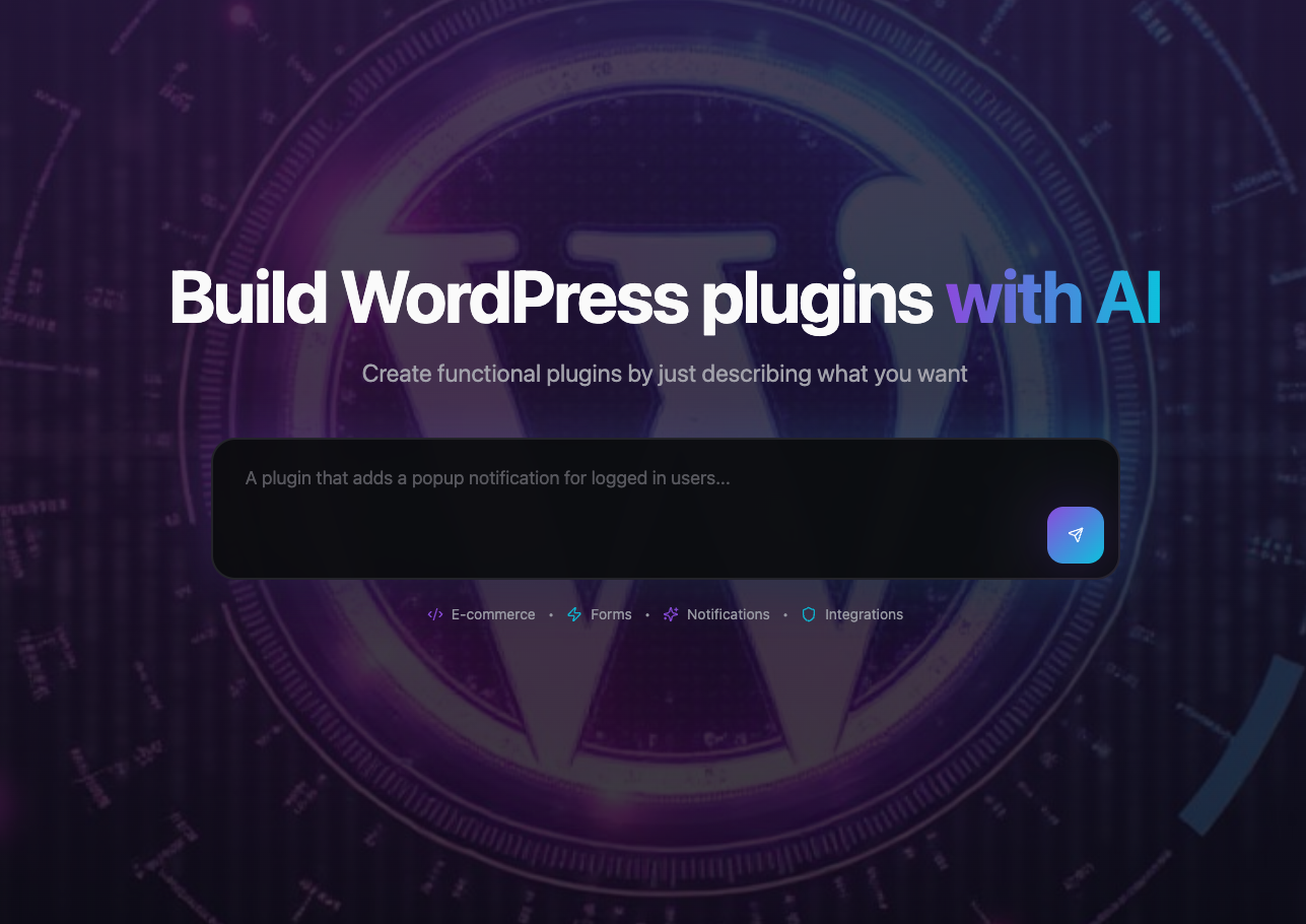 BuildMyPlugin screenshot 2