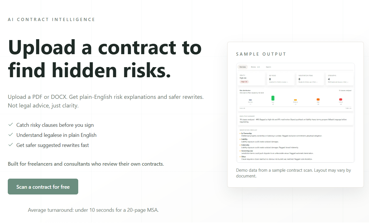 ClearSigna - AI Contract Analysis  screenshot 1