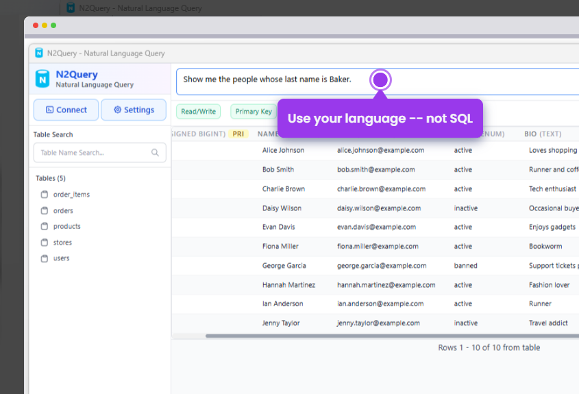 N2Query — AI SQL for MySQL & MariaDB screenshot 3