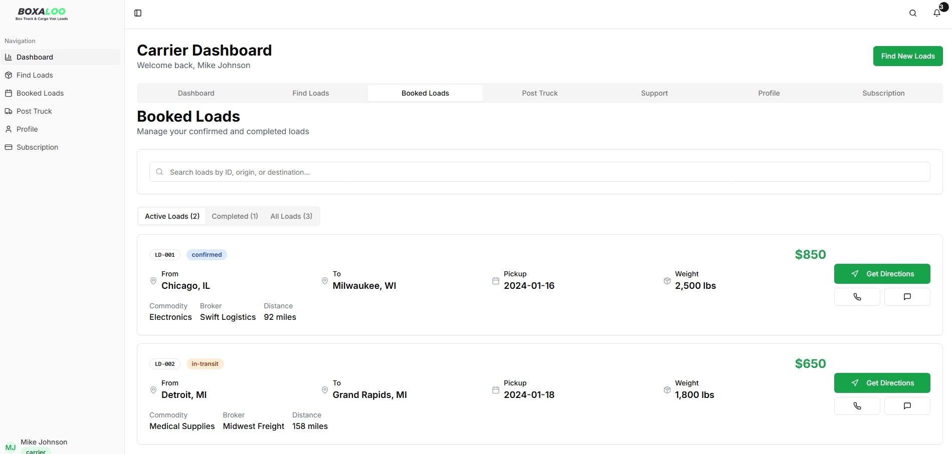 Load Board for Box Trucks & Cargo Vans screenshot 6