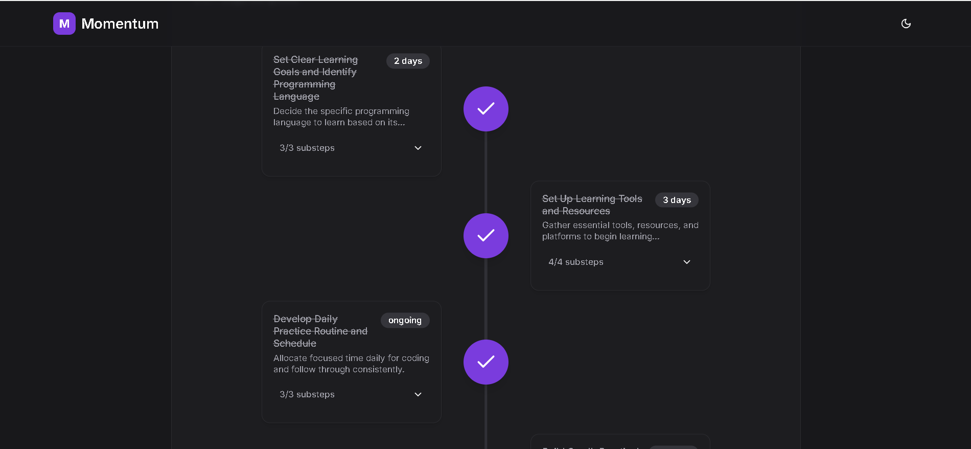 Momentum screenshot 2