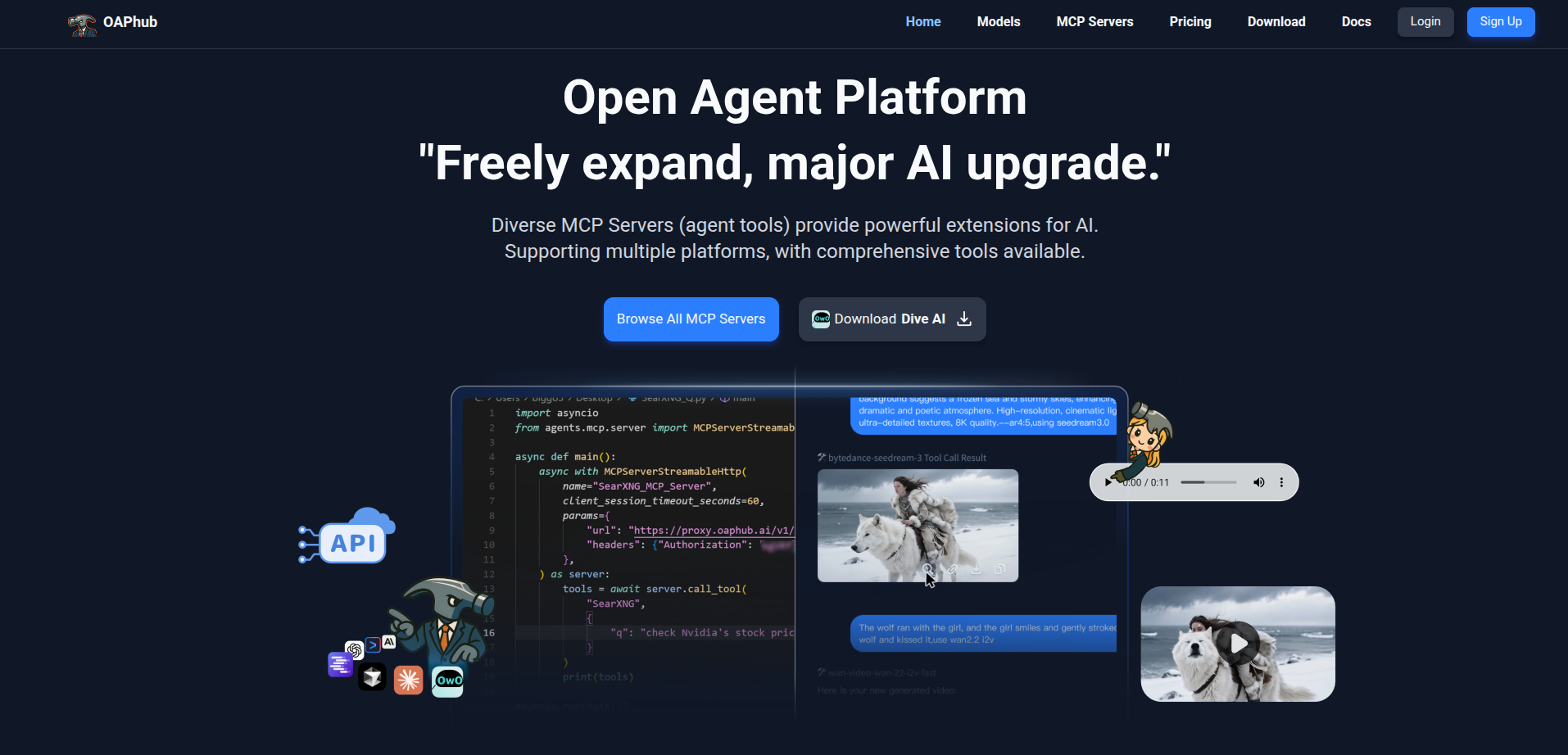 OAPhub: Open Agent Platform for MCP screenshot 1