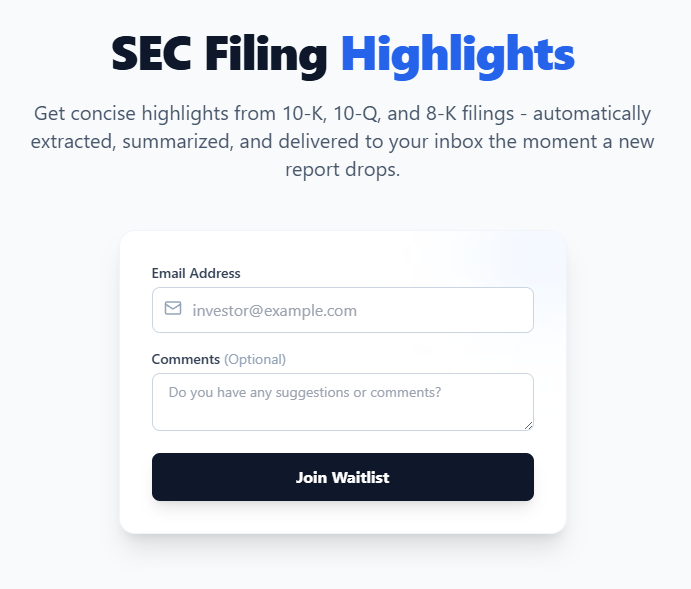 SummarizedFilings.com screenshot 1
