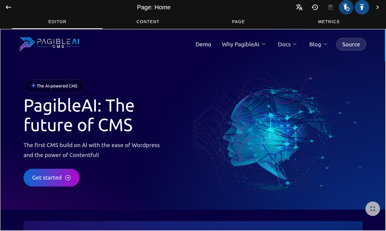 PagibleAI CMS screenshot 1