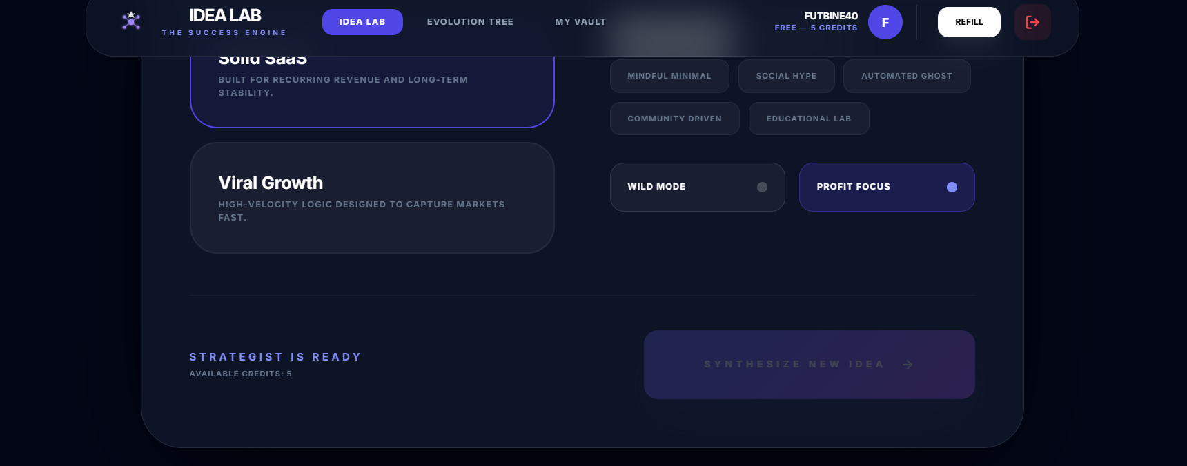 Idea Lab AI AI-powered App Blueprint Gen screenshot 1