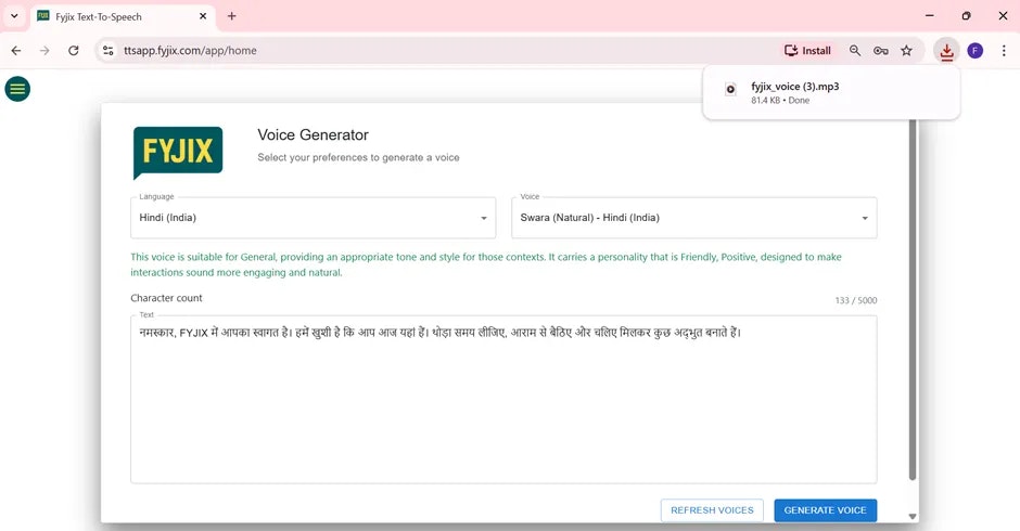 Fyjix TTS screenshot 4