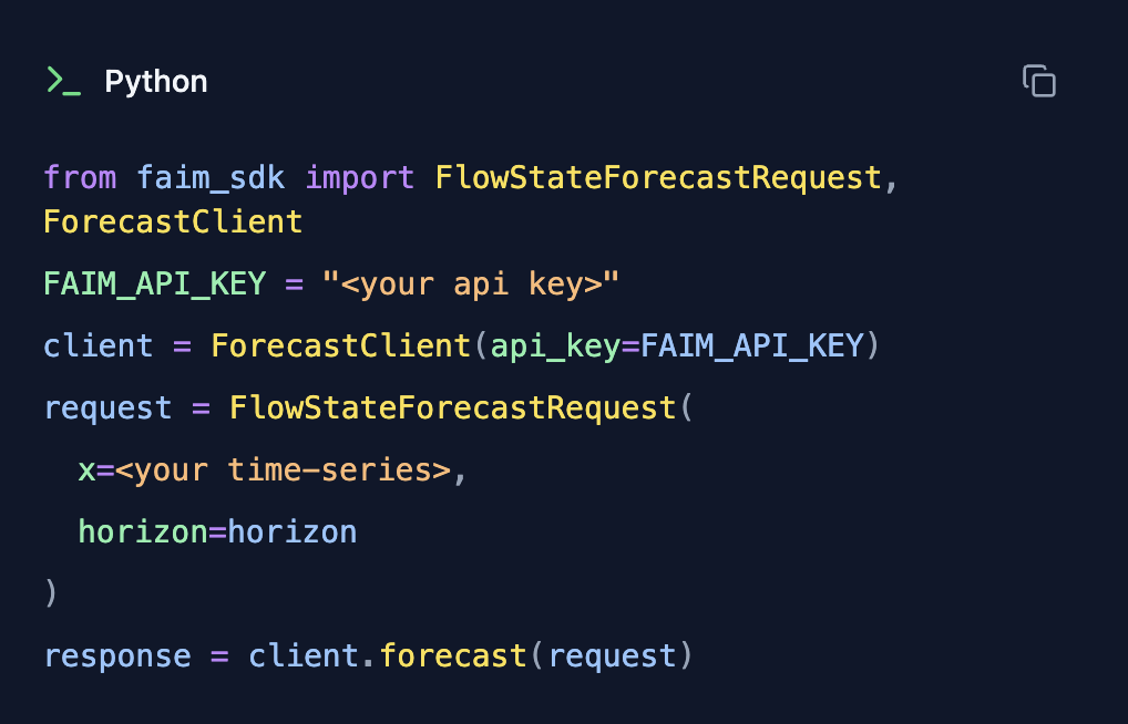 FAIM: Time-Series Forecasting API  screenshot 2