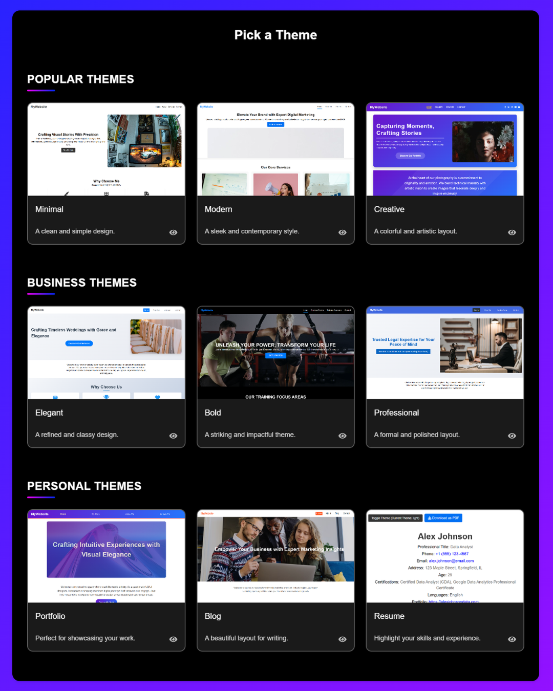 Instantsite screenshot 3