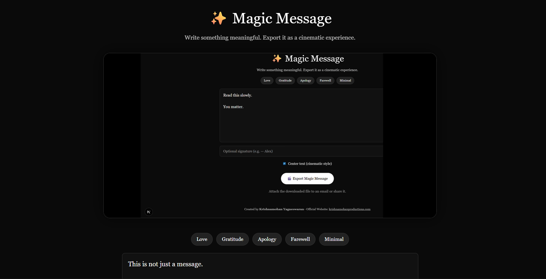 Magic Message screenshot 1