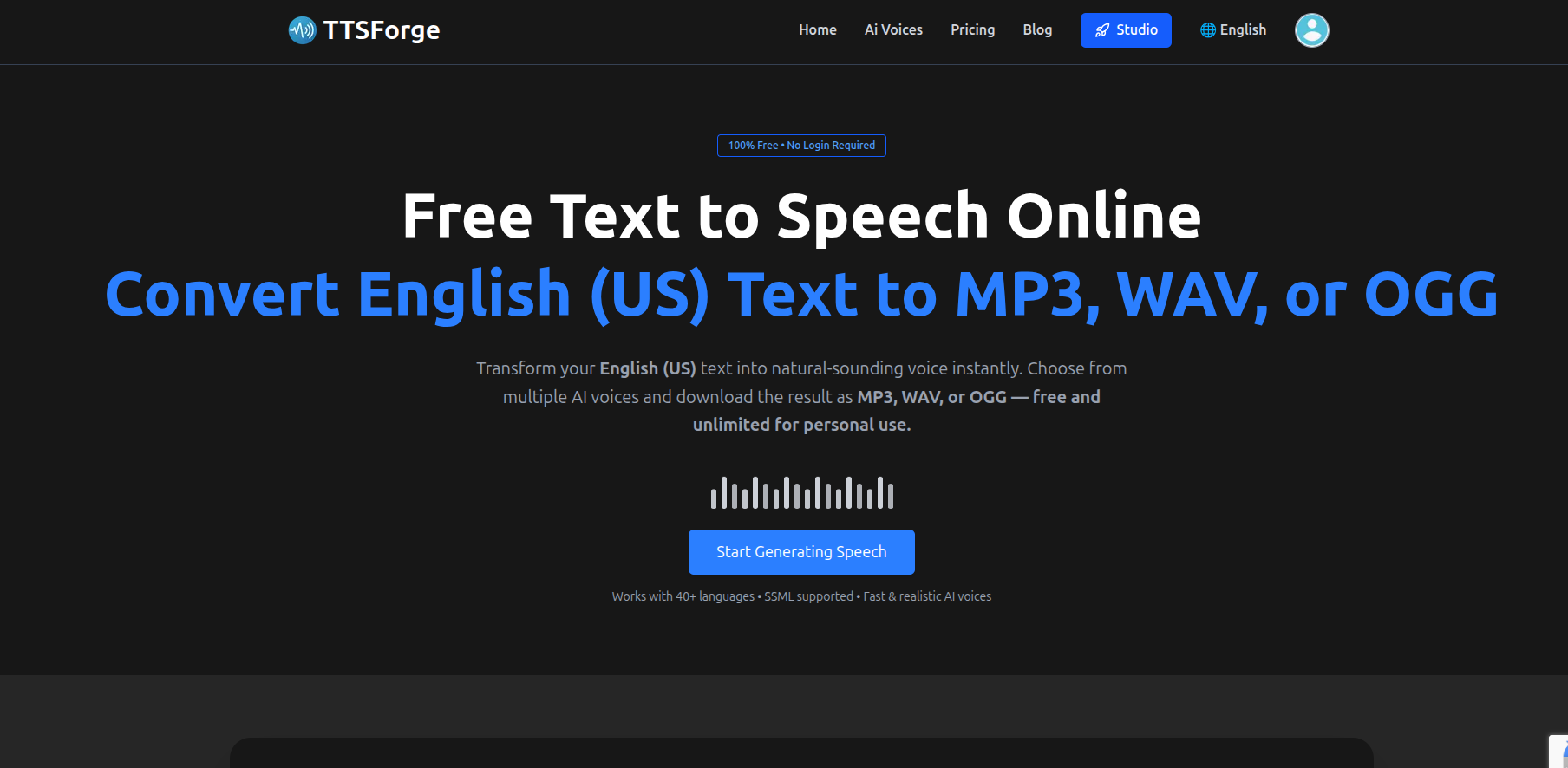 TTSForge AI Voice Generator screenshot 1