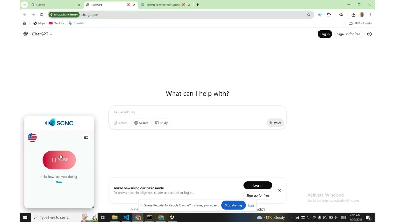 Sono AI Voice Assistant screenshot 1