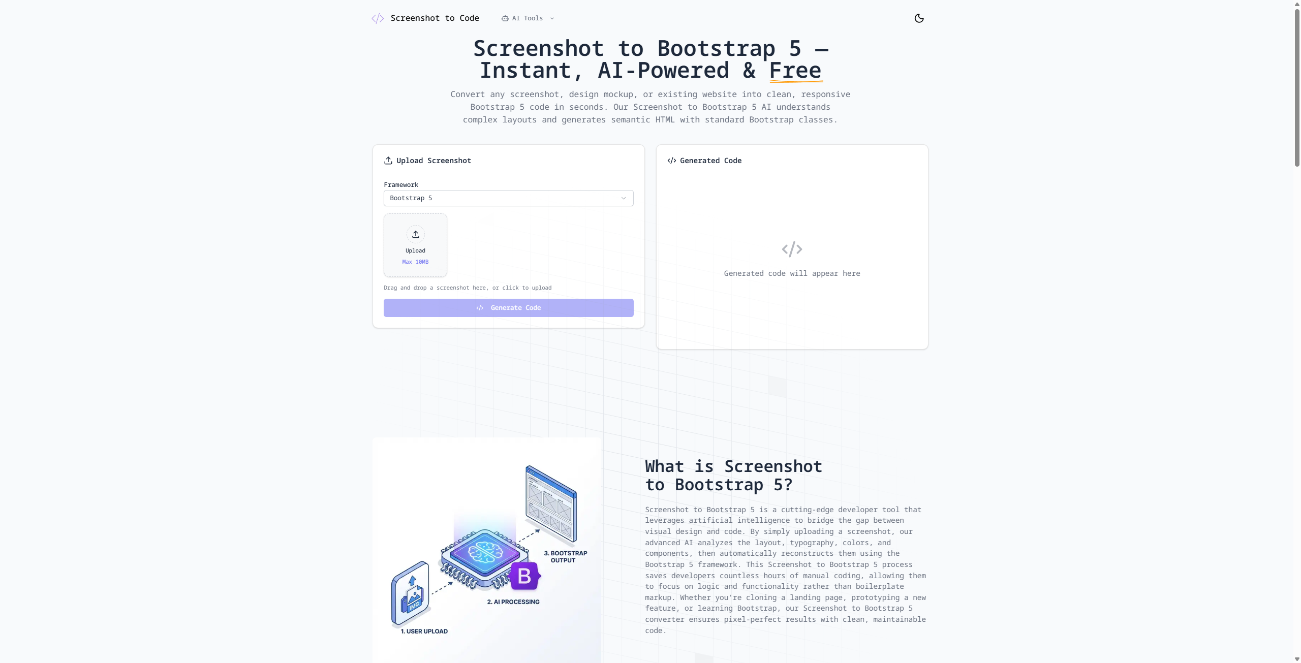 Screenshot to Code screenshot 2