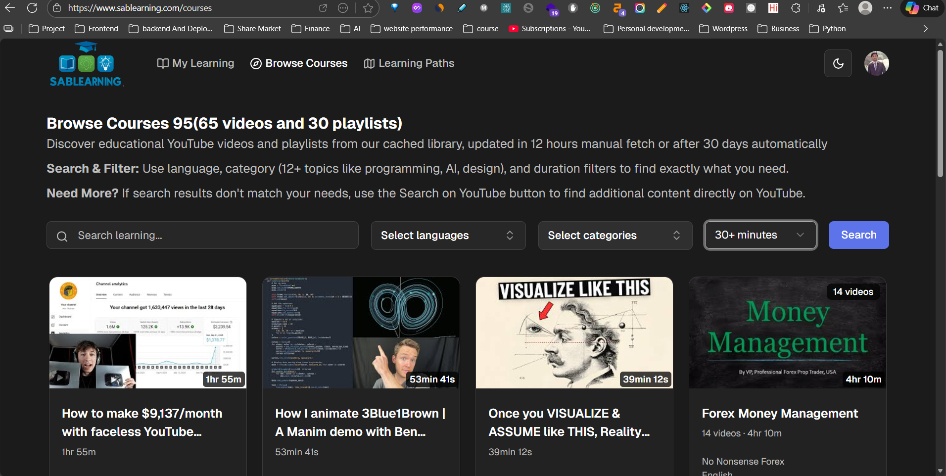 SabLearning screenshot 2
