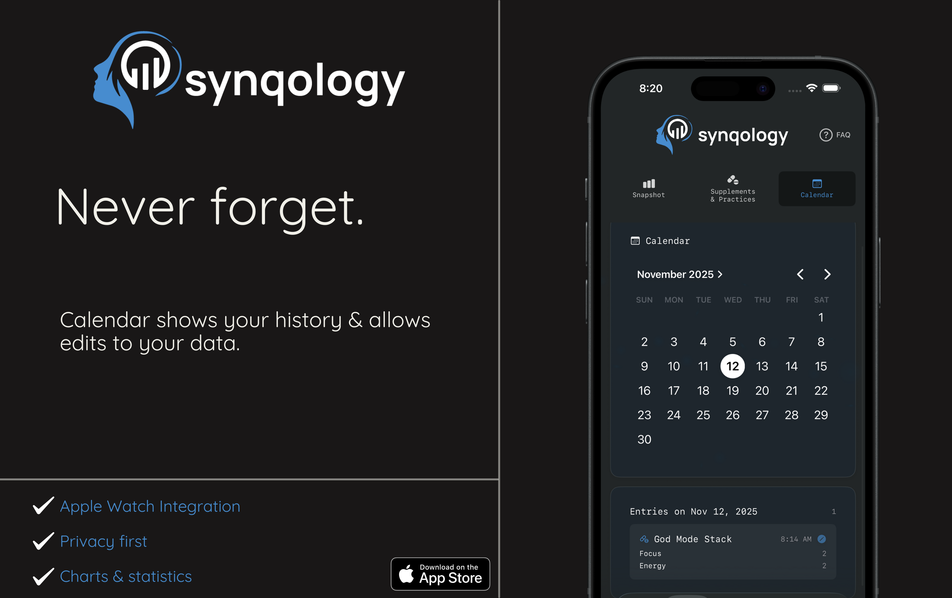 synqology: AI supplement, health tracker screenshot 5