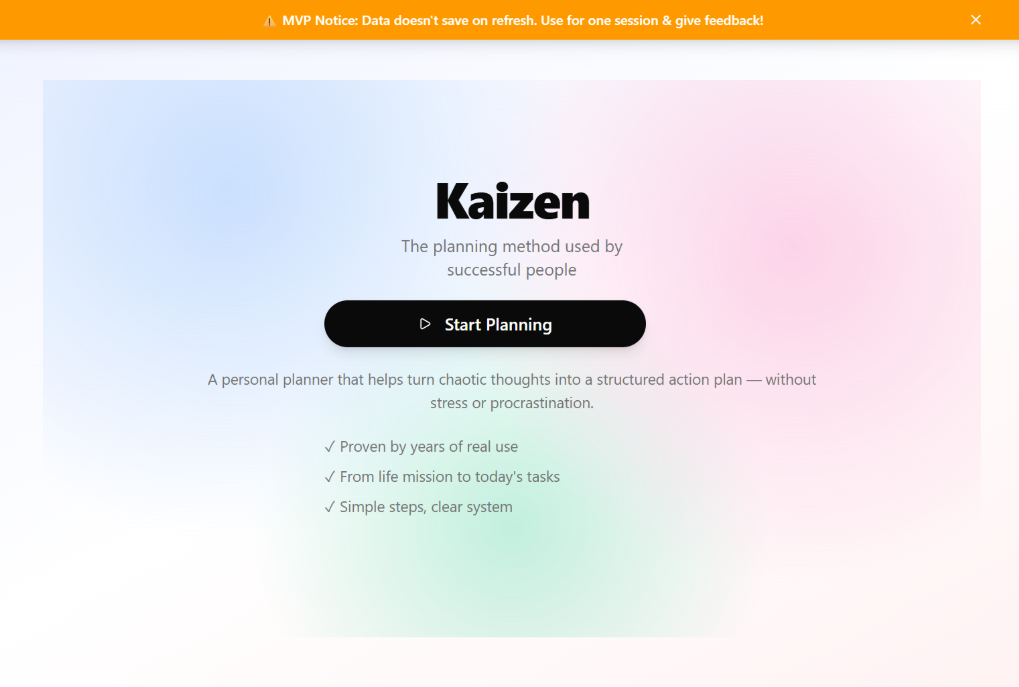 Kaizen Planner screenshot 1