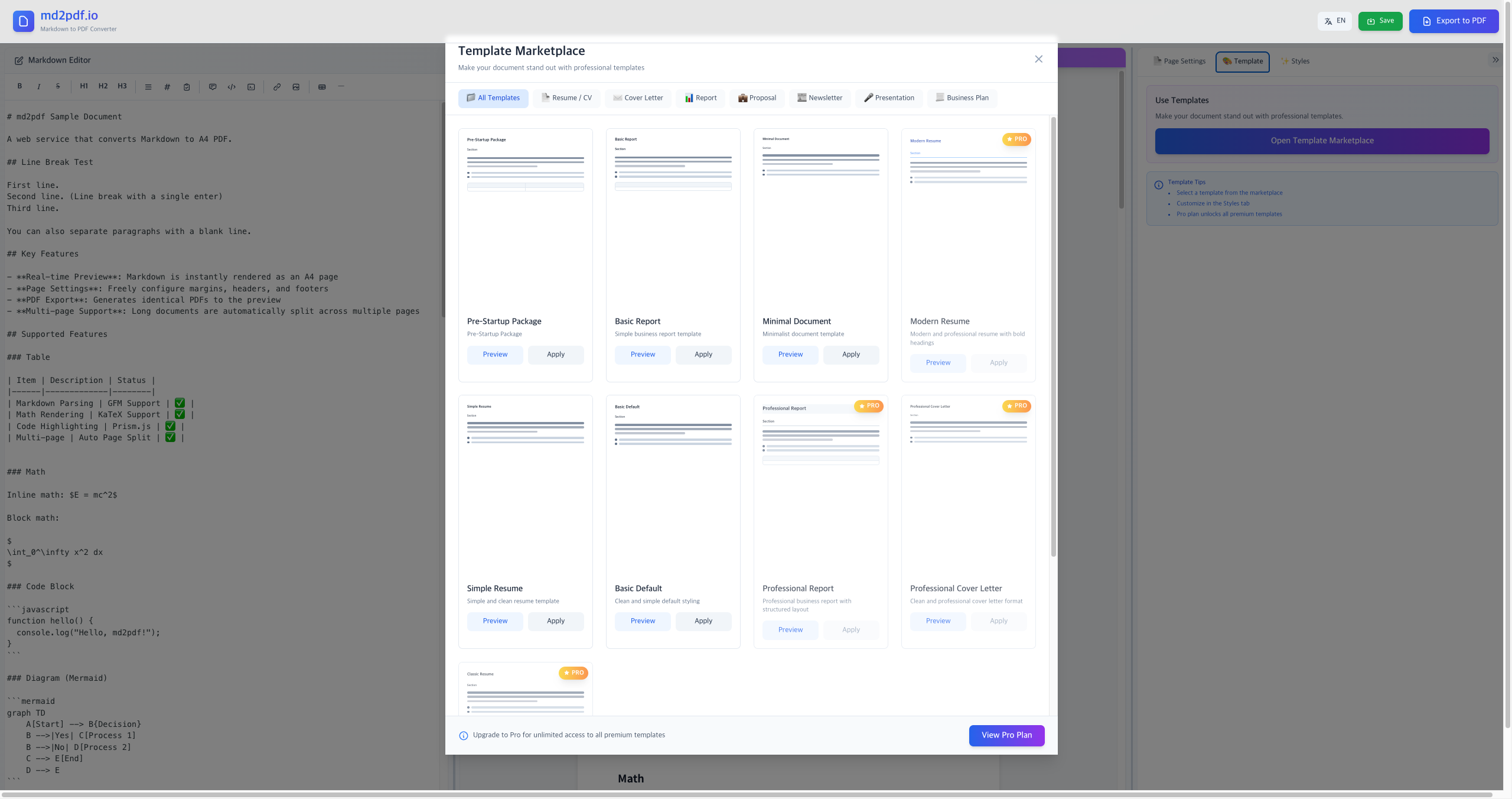 md2pdf.io - Real-time A4 Preview screenshot 4