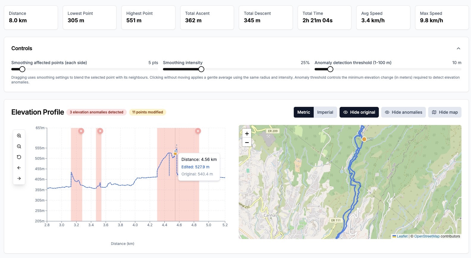 GPX Elevation Editor screenshot 5