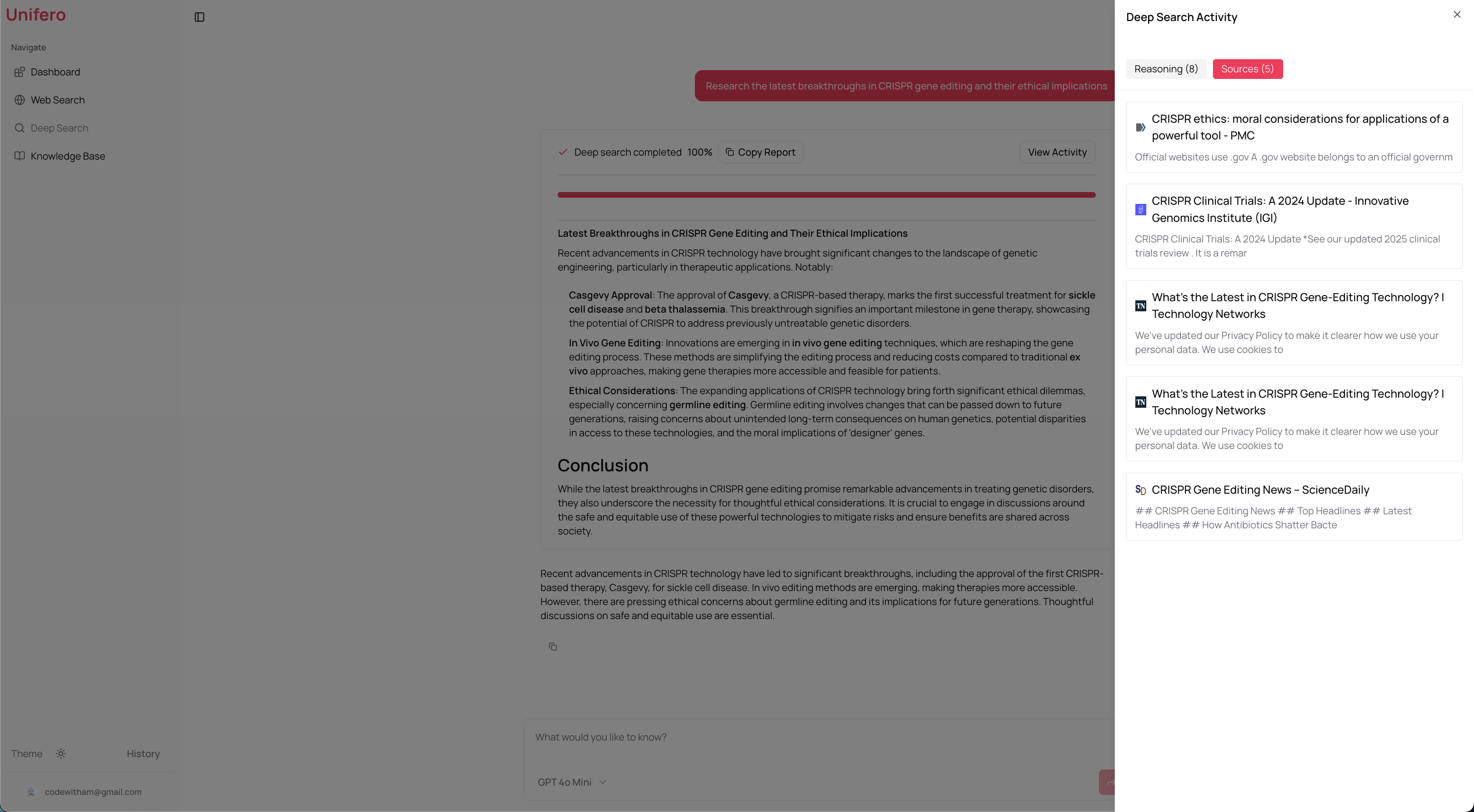 Unifero AI Open Deep Search screenshot 4