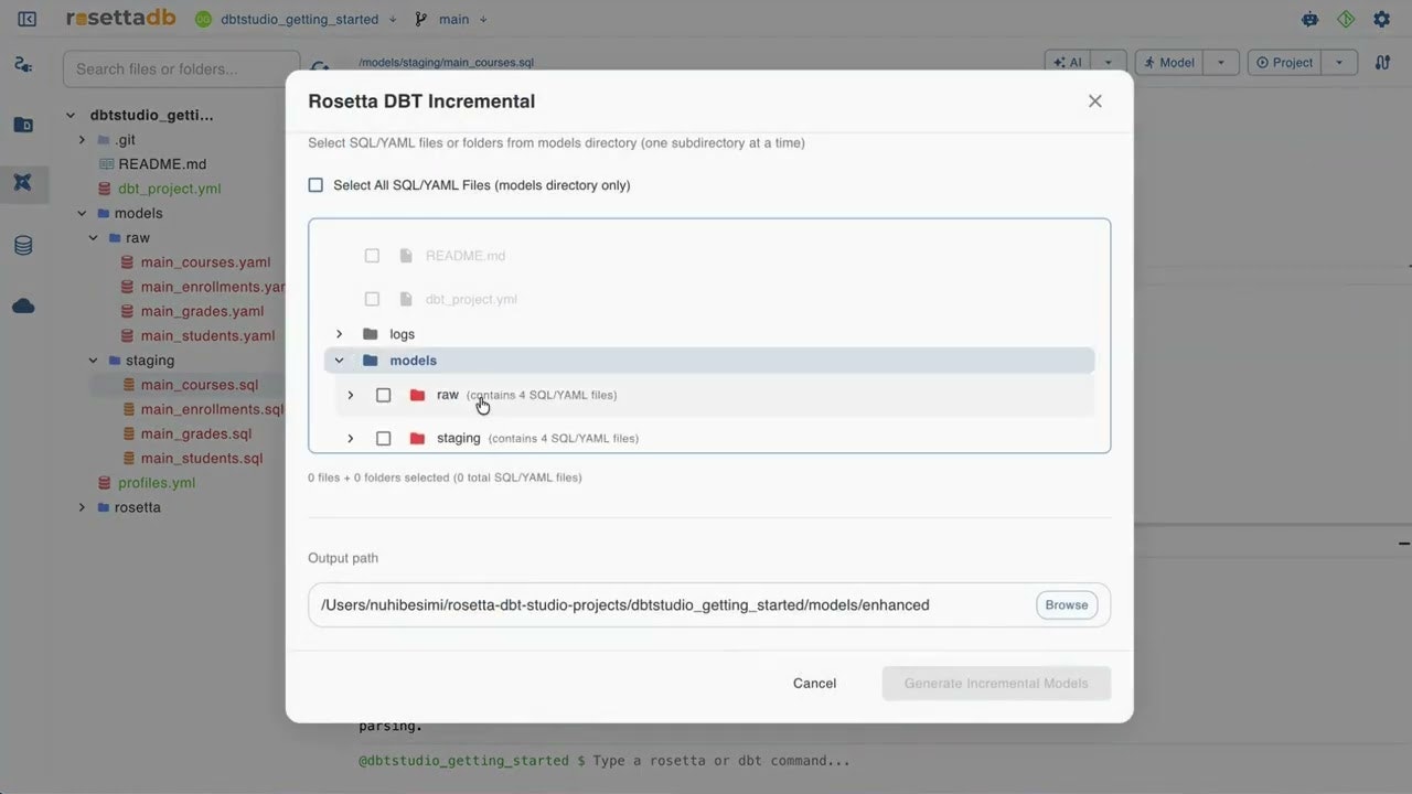 Rosetta DBT Studio (Open Source) screenshot 1