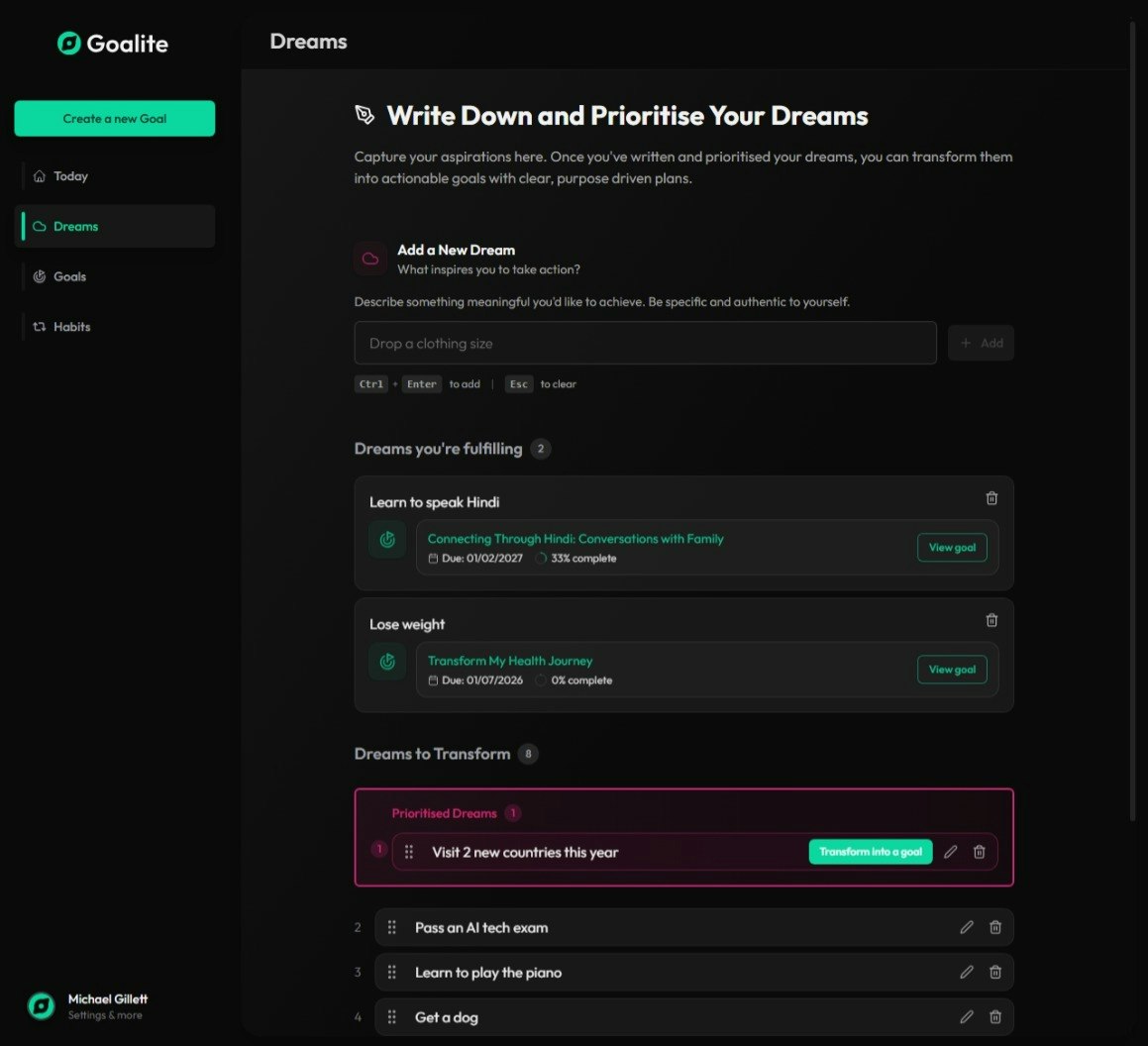 Goalite: Turn "one day" into Day One screenshot 4