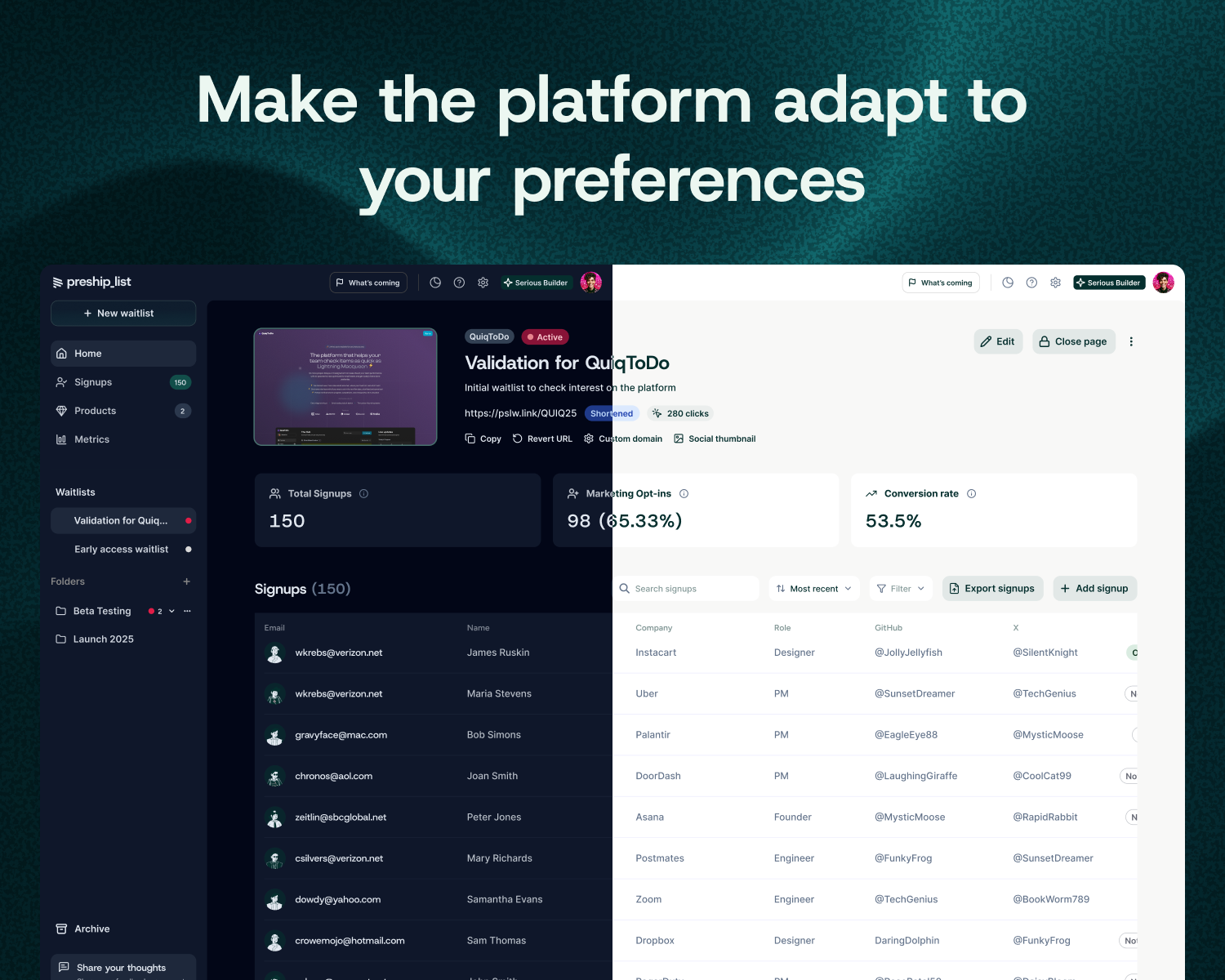 Preshiplist.co screenshot 14