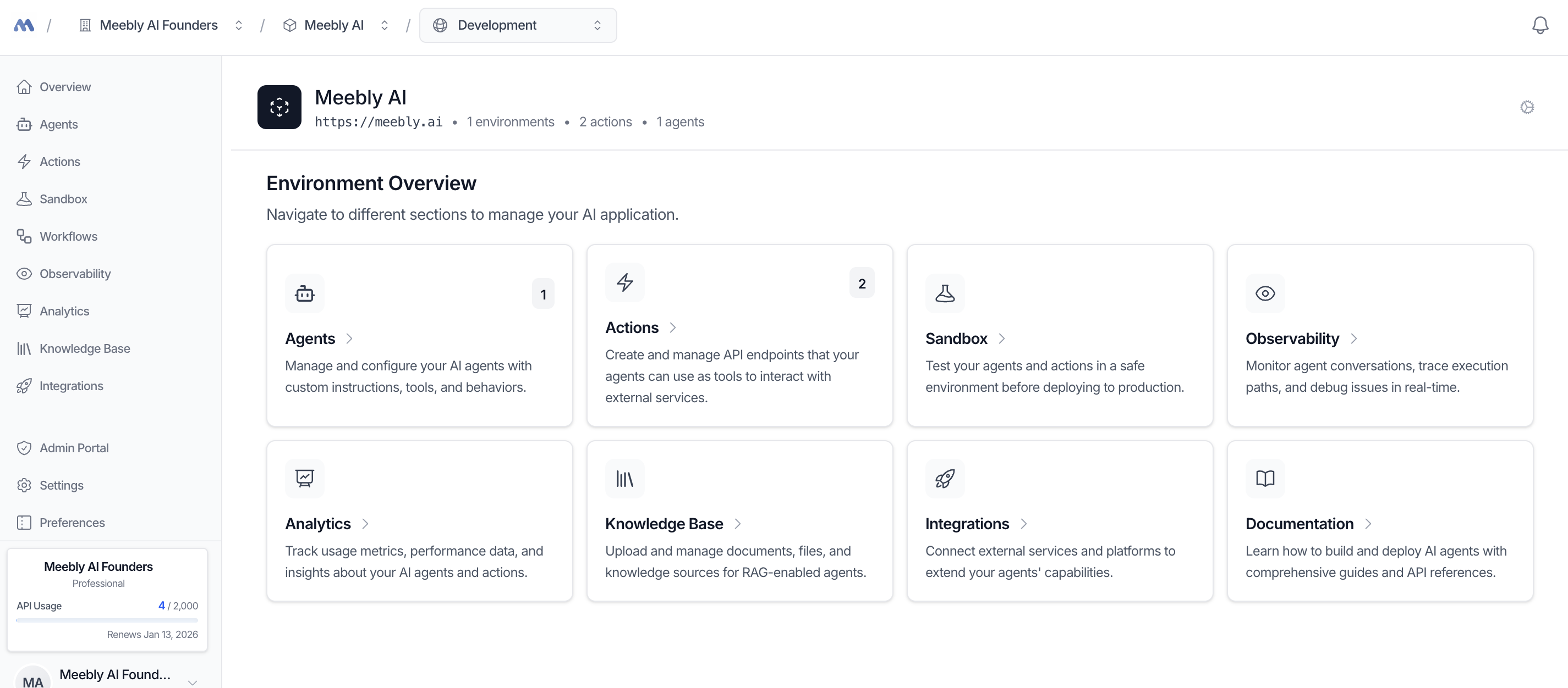 Meebly: Fully Managed AI Agents Platform screenshot 1